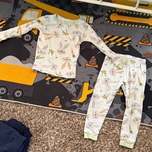 Burt's Bees Bunny and Carrot Kids Pajama Set - Cream and Green